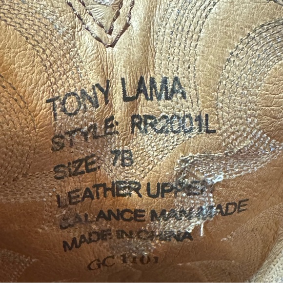 Tony Lama- NWT! Buckaroo Tall Pink/Brown Leather Cowgirl Boots- Sz. 7 - Picture 14 of 16